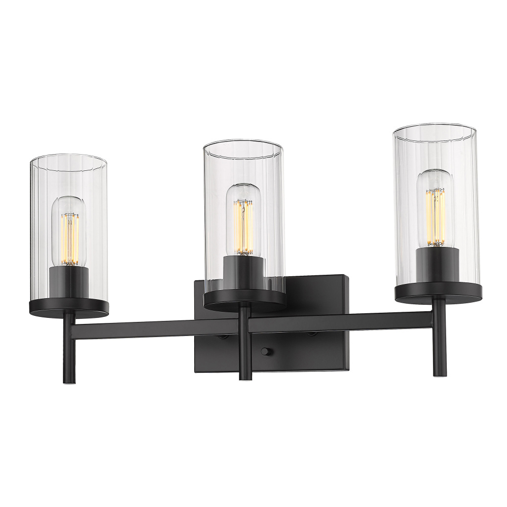Golden Lighting Winslett 3-light Vanity in Matte Black